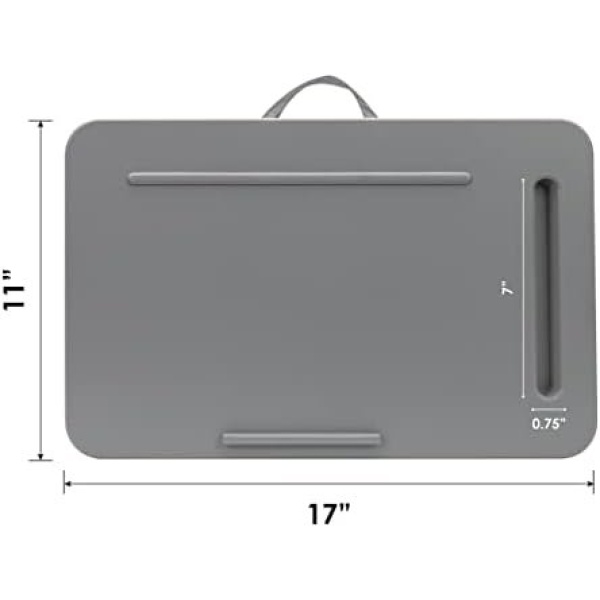 LAPGEAR Sidekick Lap Desk with Device Ledge and Phone Holder - Gray - Image 4