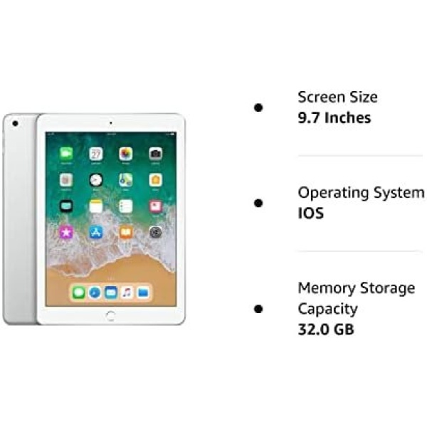 Apple 9.7in iPad (Early 2018, 32GB, Wi-Fi Only, Silver) MR7G2LL/A (Renewed) - Image 3