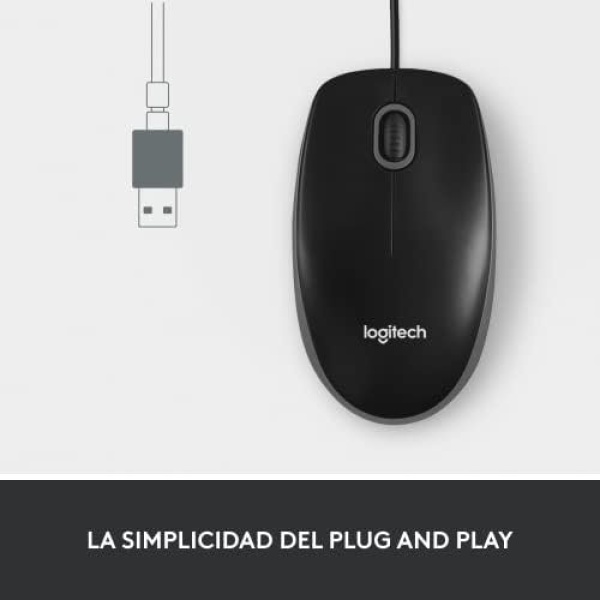 Logitech M100 Corded Mouse – Wired USB Mouse for Computers and Laptops - Image 3