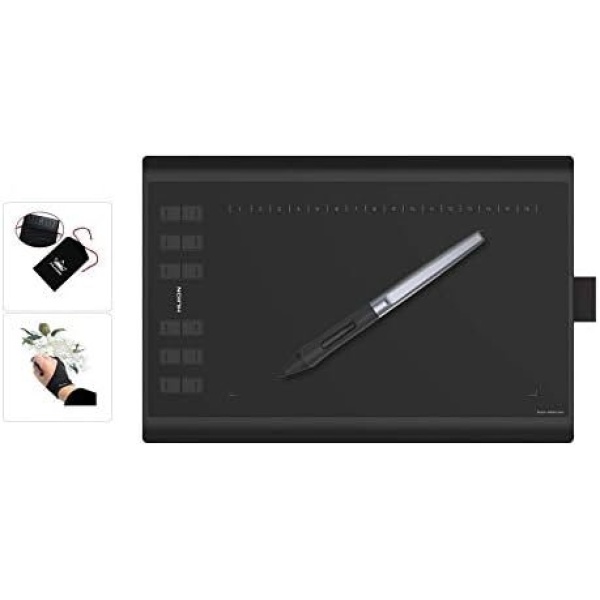 Android Supported, HUION Upgraded H1060P Drawing Tablet, Battery-Free Graphics