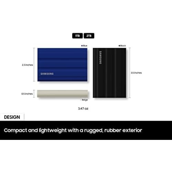 SAMSUNG T7 Shield 2TB, Portable SSD, up to 1050MB/s, USB 3.2 Gen2, Rugged, - Image 3