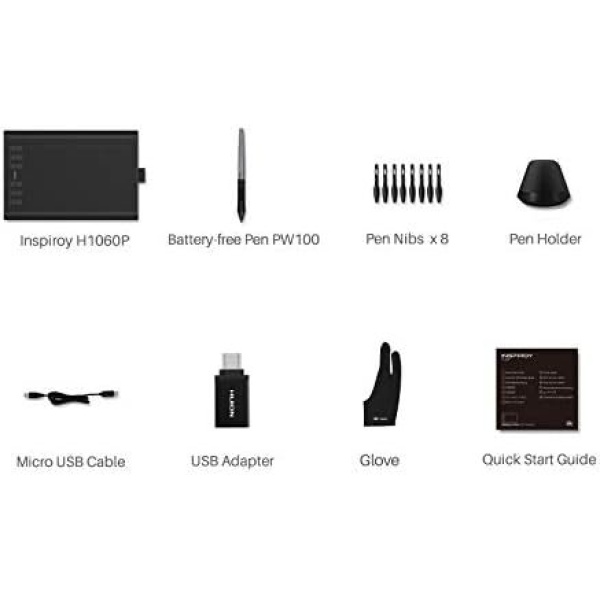 Android Supported, HUION Upgraded H1060P Drawing Tablet, Battery-Free Graphics - Image 9