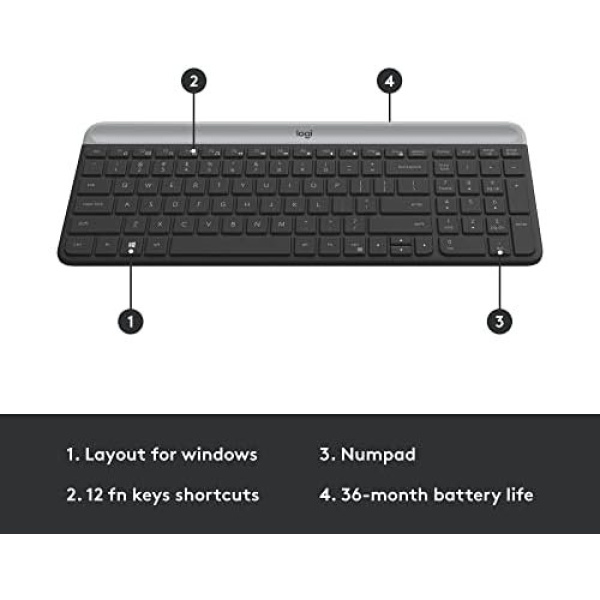 Logitech MK470 Slim Wireless Keyboard and Mouse Combo - Modern Compact Layout - Image 7