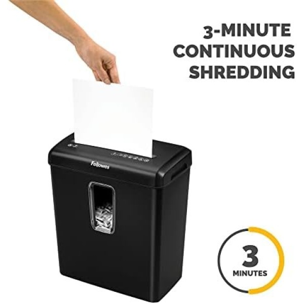 Fellowes PowerShred P-30C 6 Sheet Cross-Cut Deskside Paper Shredder for The Home - Image 5