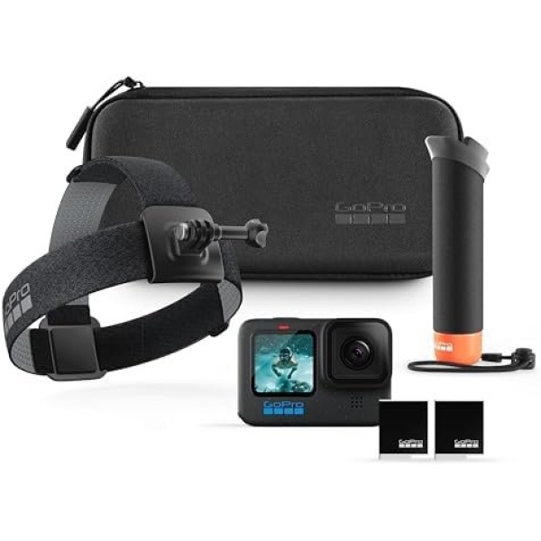 GoPro HERO12 Black + Accessories Bundle, Includes Handler + Head Strap 2.0 +