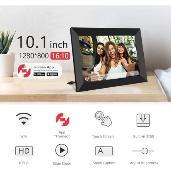 FRAMEO 10.1 Inch Smart WiFi Digital Photo Frame 1280x800 IPS LCD Touch Screen - Image 4