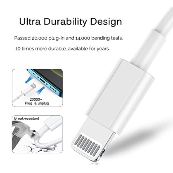 iPhone Charger Cord Lightning Cable [MFi Certified] 6ft/6ft/10ft 3 Pack Apple - Image 3