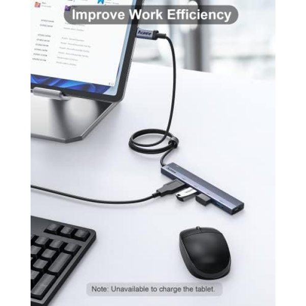 Aceele USB C Hub 4 Ports, Aluminum USB C to USB Hub with 2ft Extended Cable - Image 8