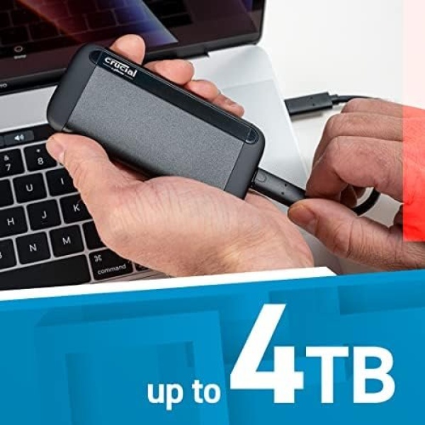 Crucial X8 1TB Portable SSD - Up to 1050MB/s - PC and Mac - USB 3.2 External - Image 3
