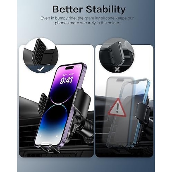 OMOTON Car Phone Holder Mount for Car Air Vent [Metal Clip], Cell Phone Holder - Image 4