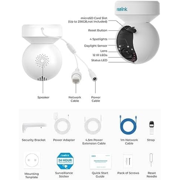 REOLINK E1 Outdoor Plug-in WiFi Security Camera, 5MP HD PTZ Camera for Home - Image 8