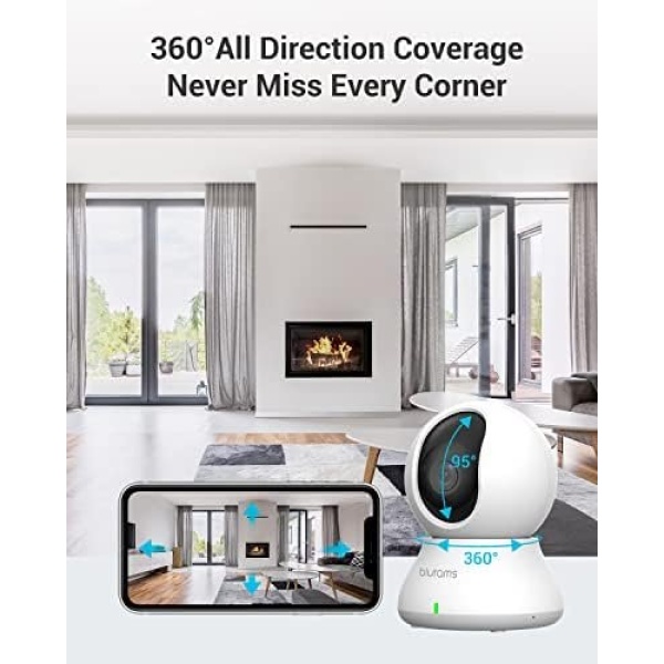 blurams Security Camera, 2K Indoor Camera 360° Pet Camera for Home Security - Image 3