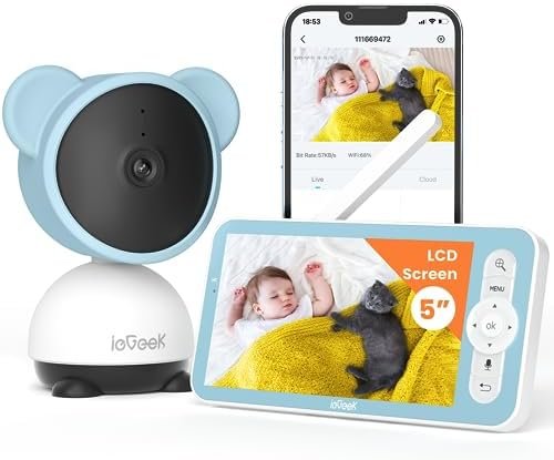 ieGeek 5'' Baby Monitor WiFi with Camera and Audio- 1080P Video Baby Monitor