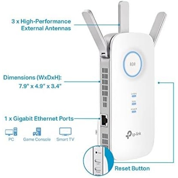 TP-Link AC1900 WiFi Extender (RE550), Covers Up to 2800 Sq.ft and 35 Devices - Image 5