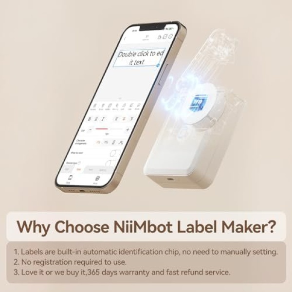 NIIMBOT D110 Label Maker Machine with Tape Portable Bluetooth Label Printer - Image 7