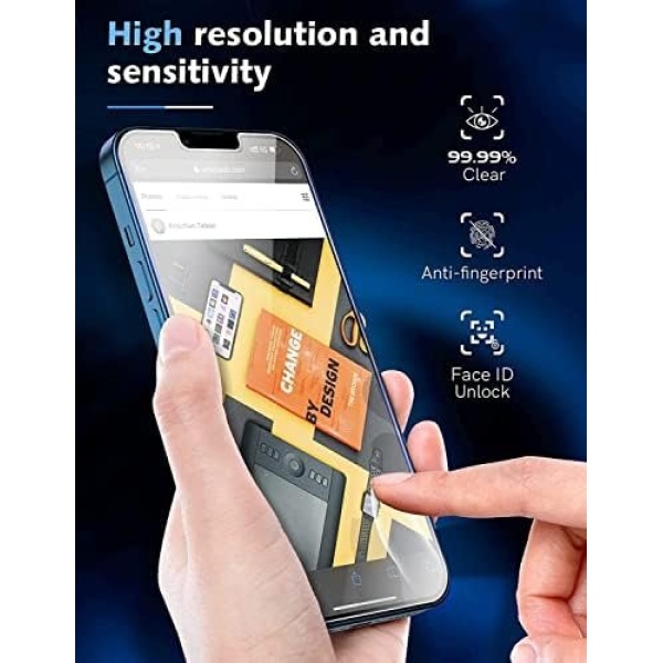 LK 3 Pack iPhone 13 Screen Protector with 3 Pack Camera Lens Protector - Image 3