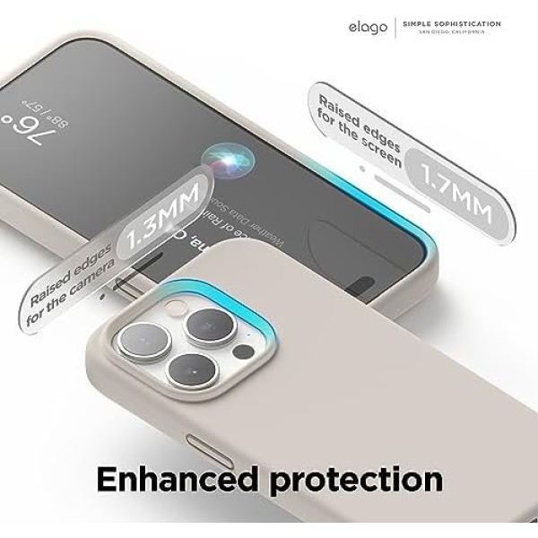 elago Compatible with iPhone 15 Pro Max Case, Liquid Silicone Case, Full Body - Image 5