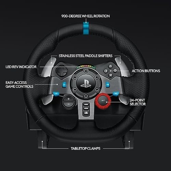 Logitech G29 Driving Force Racing Wheel and Floor Pedals, Real Force Feedback - Image 6