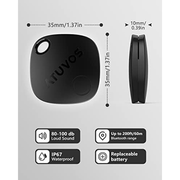 ATUVOS Key Finder, Bluetooth Tracker Works with Apple Find My (iOS only), IP67 - Image 7