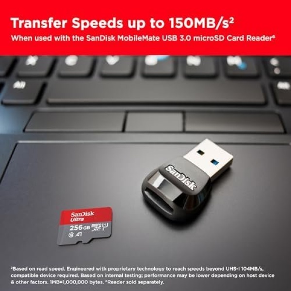 SanDisk 256GB Ultra microSDXC UHS-I Memory Card with Adapter - Up to 150MB/s - Image 3