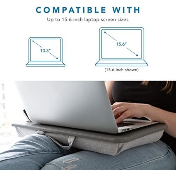 LAPGEAR Sidekick Lap Desk with Device Ledge and Phone Holder - Gray - Image 2