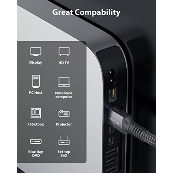 Stouchi 8K HDMI Cables 2-Pack 6FT, (Certified) 48Gbps Ultra High Speed HDMI 2.1 - Image 7