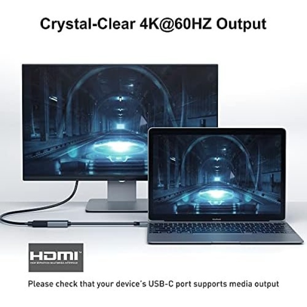 BENFEI USB C to HDMI Adapter (4K@60Hz), USB Type-C to HDMI Adapter - Image 2