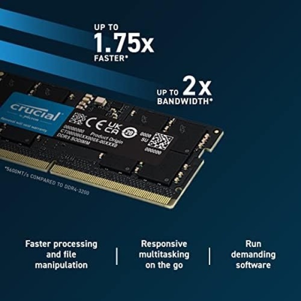 Crucial RAM 32GB Kit (2x16GB) DDR5 5600MHz (or 5200MHz or 4800MHz) - Image 3