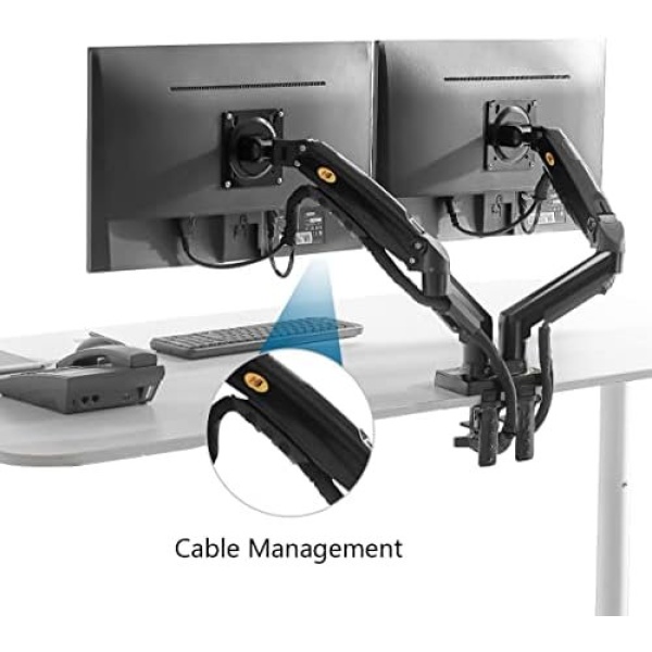 NB North Bayou Dual Monitor Desk Mount Stand Full Motion Swivel Computer Monitor - Image 6