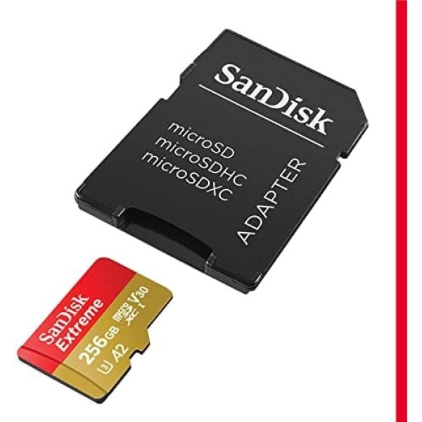 SanDisk 256GB Extreme microSDXC UHS-I Memory Card with Adapter - Up to 190MB/s - Image 2
