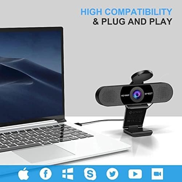 1080P Webcam with Microphone, C960 Web Camera, 2 Mics Streaming Webcam - Image 7