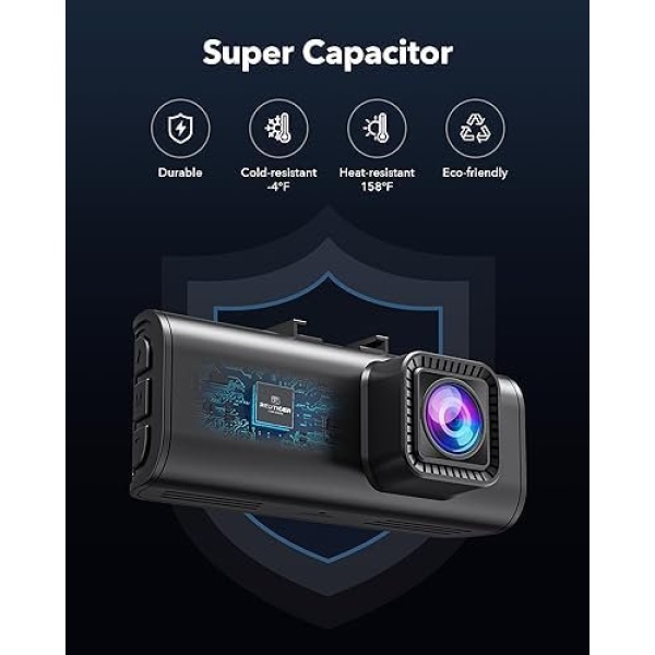 REDTIGER Dash Cam Front Rear, 4K/2.5K Full HD Dash Camera for Cars, Free 32GB - Image 9