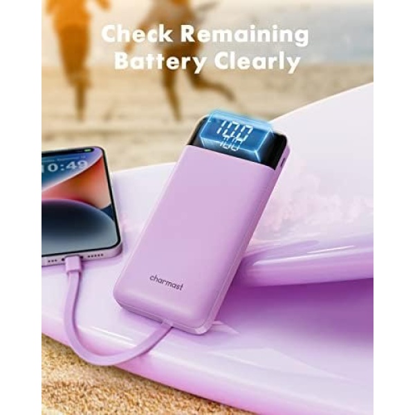 Portable Charger with Built in Cables, Portable Charger with Cords Wires Slim - Image 7