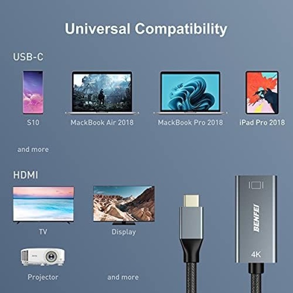 BENFEI USB C to HDMI Adapter (4K@60Hz), USB Type-C to HDMI Adapter - Image 3