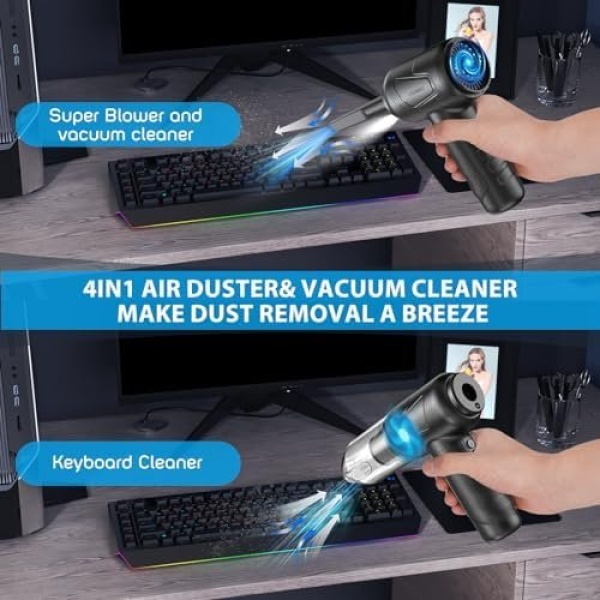 Compressed Air Duster with Air Blower 160000RPM Vacuum Cleaner and Air Duster - Image 5