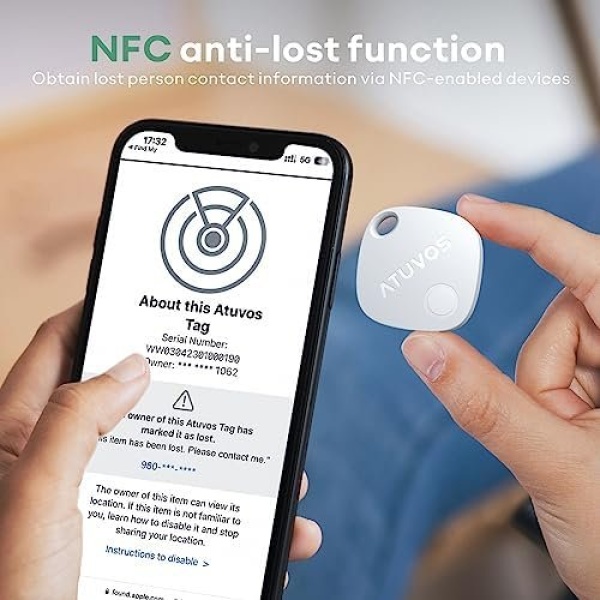 ATUVOS 1 Pack Key Finder, Bluetooth Tracker Pairs with Apple Find My (iOS Only) - Image 6