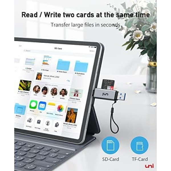 SD Card Reader, uni High-Speed USB C to Micro SD Card Adapter USB 3.0 Dual - Image 5