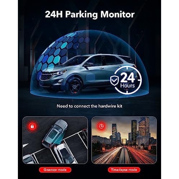 REDTIGER Dash Cam Front Rear, 4K/2.5K Full HD Dash Camera for Cars, Free 32GB - Image 6