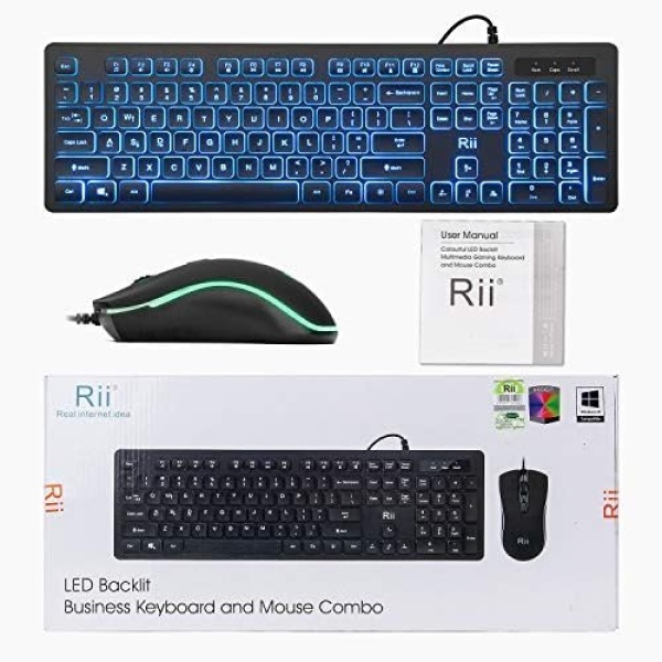 Rii Three Colors Backlit Business Keyboard,Gaming Keyboard and Mouse Combo - Image 8