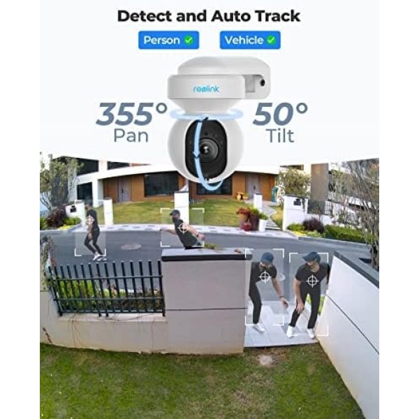 REOLINK E1 Outdoor Plug-in WiFi Security Camera, 5MP HD PTZ Camera for Home - Image 2