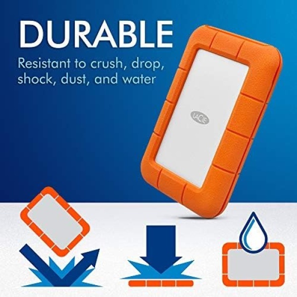 LaCie Rugged Mini 2TB External Hard Drive Portable HDD - USB 3.0/ 2.0 - Image 3