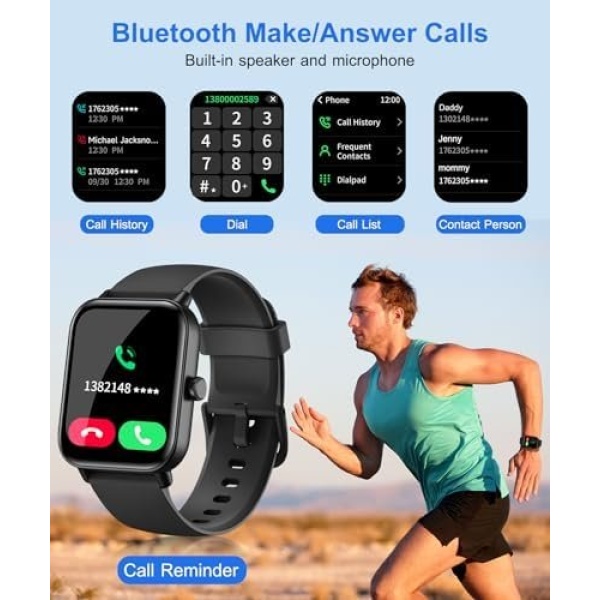 Smart Watch for Men Women with Bluetooth Call, Alexa Built-in1.8 DIY Dial - Image 2