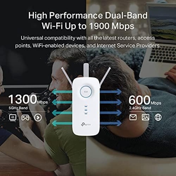 TP-Link AC1900 WiFi Extender (RE550), Covers Up to 2800 Sq.ft and 35 Devices - Image 2