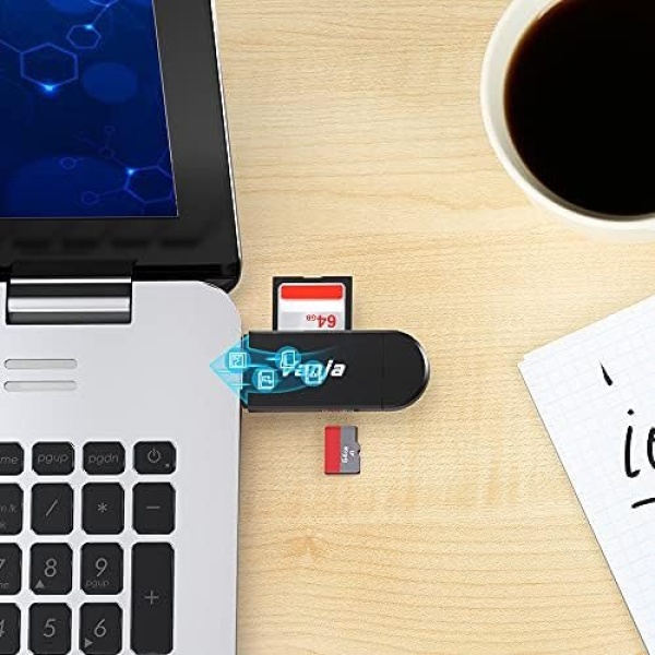 Vanja SD Card to USB Adapter, 3-in-1 USB-C USB-A Micro USB SD Card Reader - Image 6