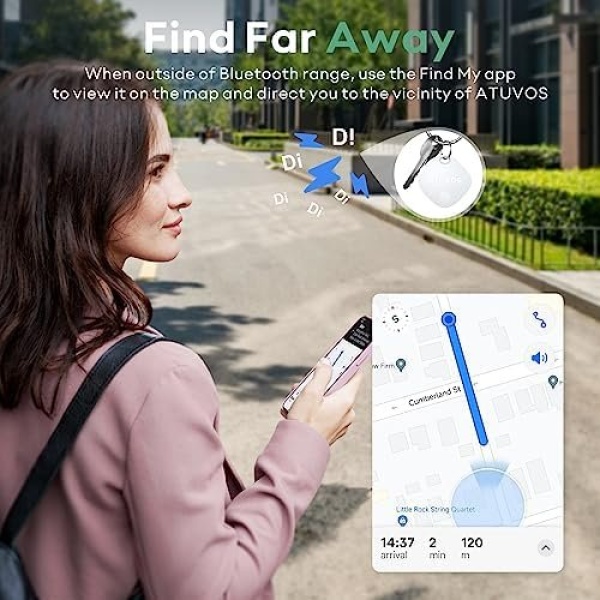 ATUVOS 1 Pack Key Finder, Bluetooth Tracker Pairs with Apple Find My (iOS Only) - Image 4
