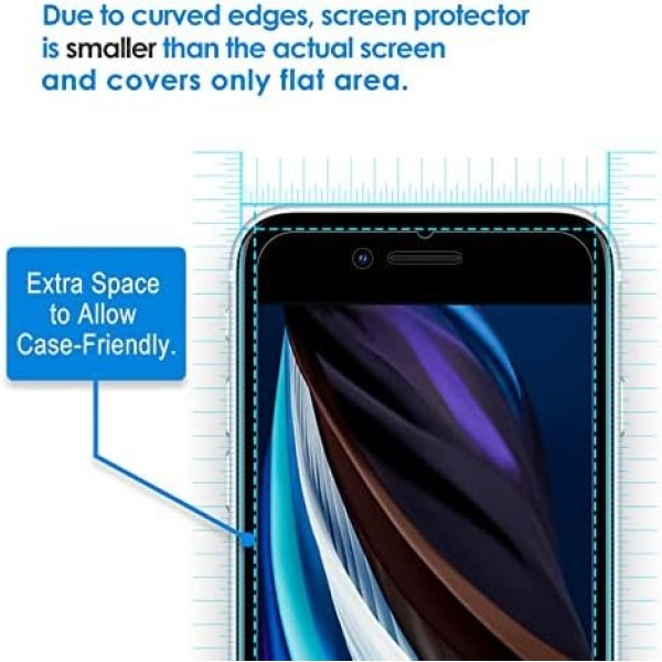 JETech 3-Pack Screen Protector for iPhone SE 3/2 (2022/2020 Edition), iPhone 8 - Image 3
