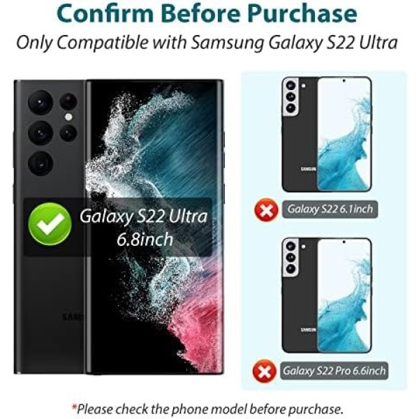 EGV [3 Pack] Screen Protector for Samsung Galaxy S22 Ultra 5G, 3D Curved Full - Image 2