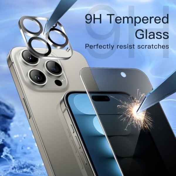 JETech Privacy Screen Protector for iPhone 15 Pro Max 6.7-Inch with Camera Lens - Image 6