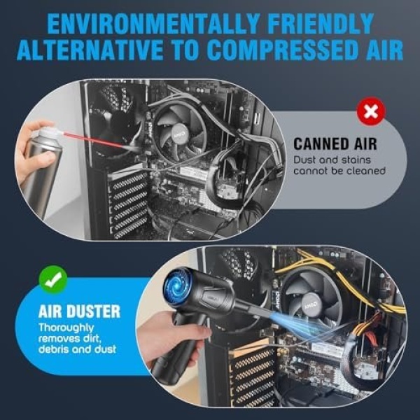 Compressed Air Duster with Air Blower 160000RPM Vacuum Cleaner and Air Duster - Image 4