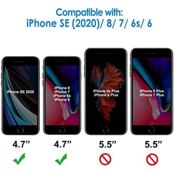 JETech 3-Pack Screen Protector for iPhone SE 3/2 (2022/2020 Edition), iPhone 8 - Image 2